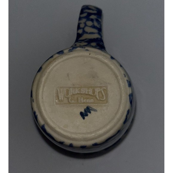 Workshops  G Renn Blue and  White Spongeware‎ Stoneware Mug - Picture 5 of 5